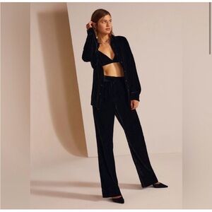 Favorite Daughter Black Velvet Trousers